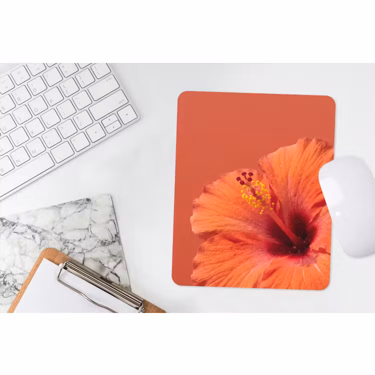 Mauspad - Blumen – Orange – Natur — 4