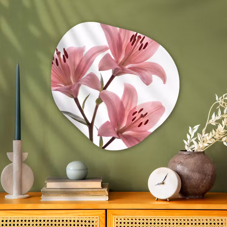 Glasbild Organische Form - Blumen – Sanft – Modern — 2