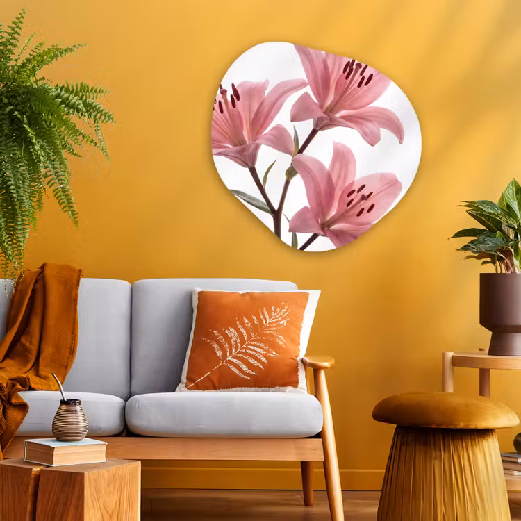 Glasbild Organische Form - Blumen – Sanft – Modern — 3