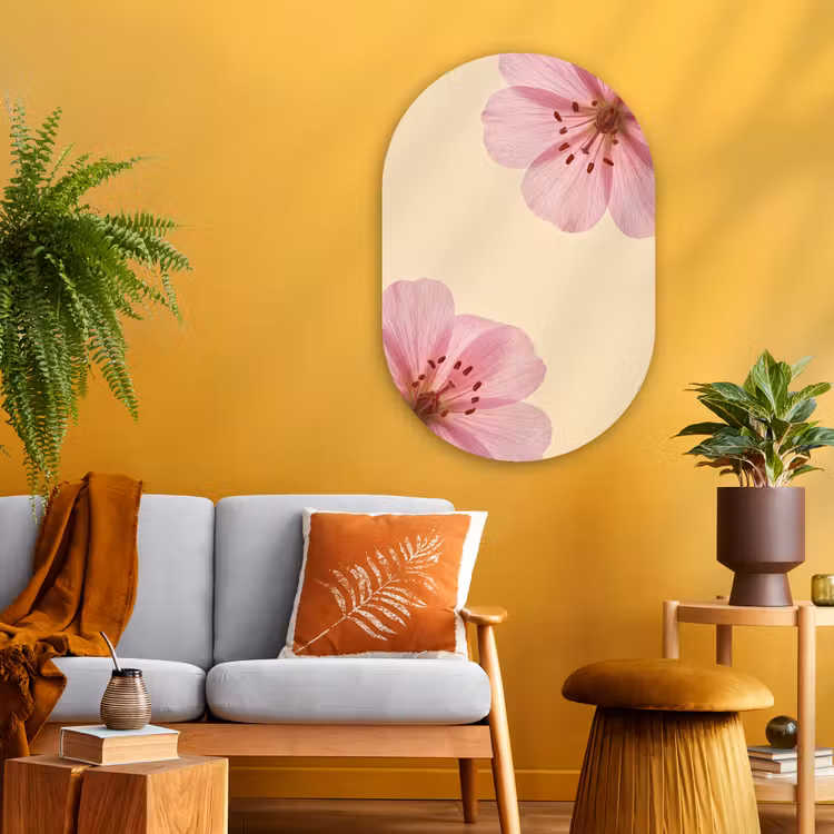 Glasbild Oval - Blumen – Flora – Pastell — 3