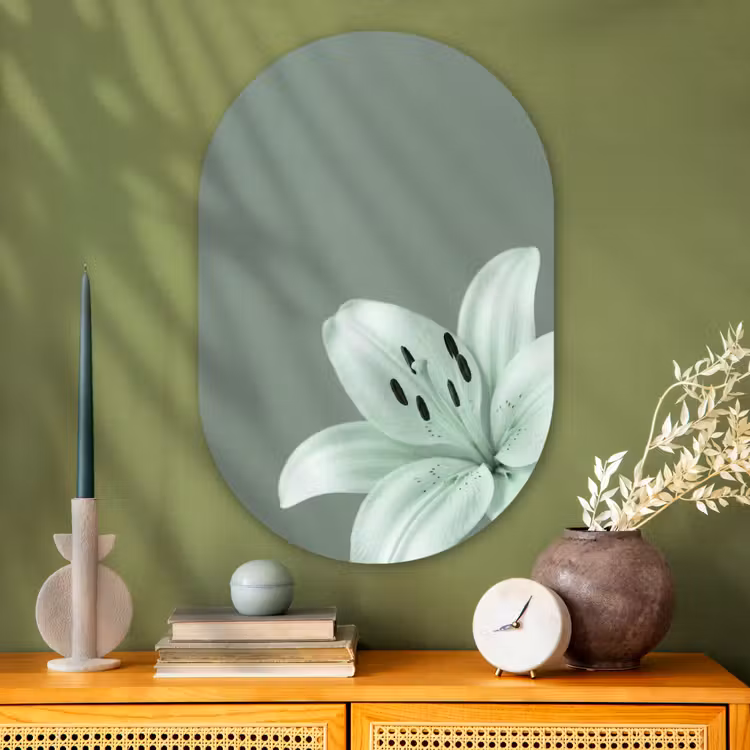 Glasbild Oval - Blumen – Natur – Grün — 2