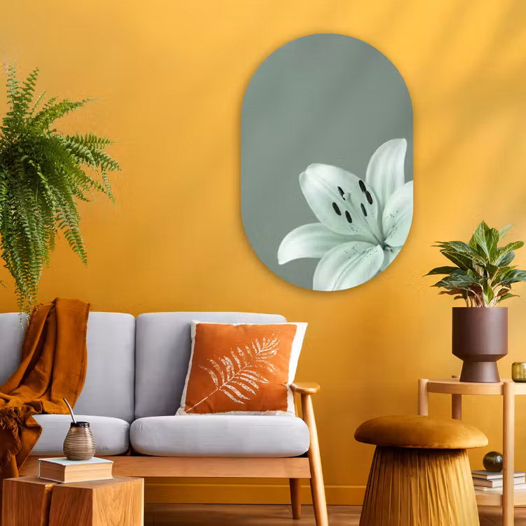 Glasbild Oval - Blumen – Natur – Grün — 3