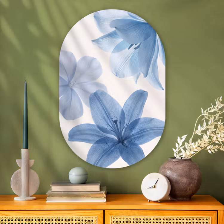 Glasbild Oval - Blumen – Transparent – Modern — 2