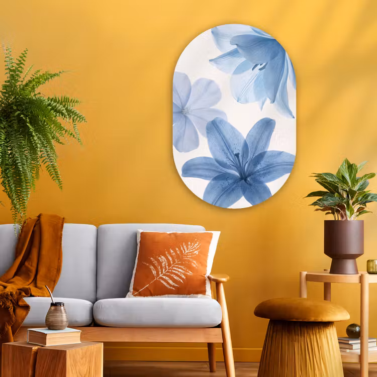 Glasbild Oval - Blumen – Transparent – Modern — 3