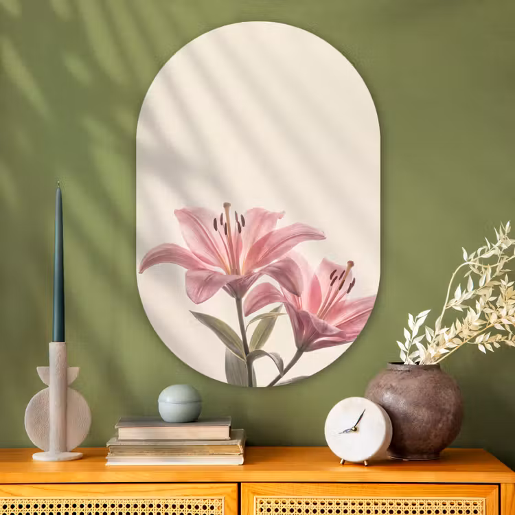 Glasbild Oval - Blumen – Zart – Flora — 2