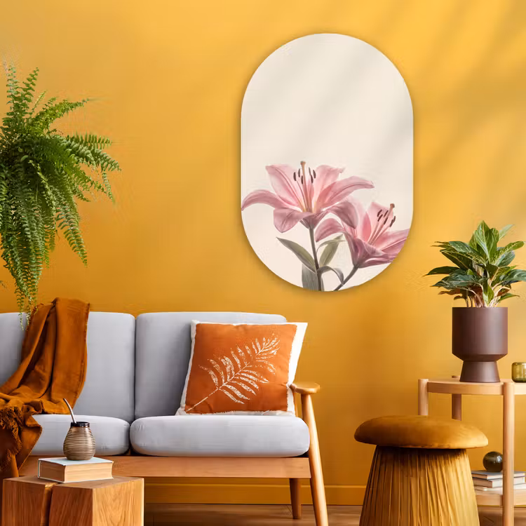 Glasbild Oval - Blumen – Zart – Flora — 3