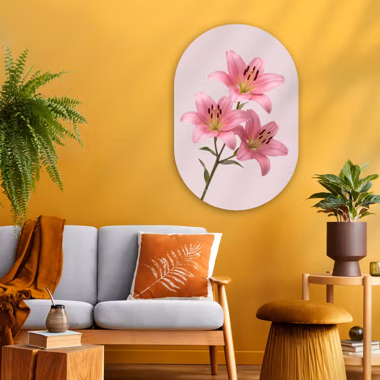 Glasbild Oval - Blumen – Zart – Rosa — 3