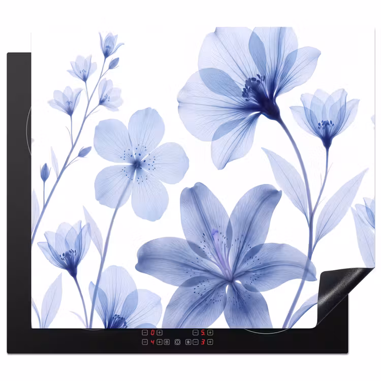 Herdabdeckplatte - Blaue Blumen – Natur — 1