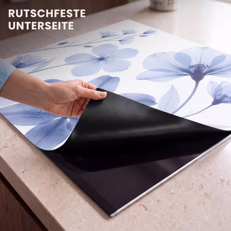 Herdabdeckplatte - Blaue Blumen – Natur — 9