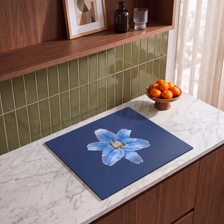 Herdabdeckplatte - Blaue Lilie – Blumen — 8