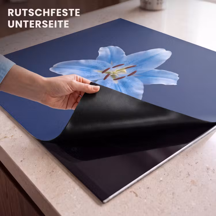Herdabdeckplatte - Blaue Lilie – Blumen — 9