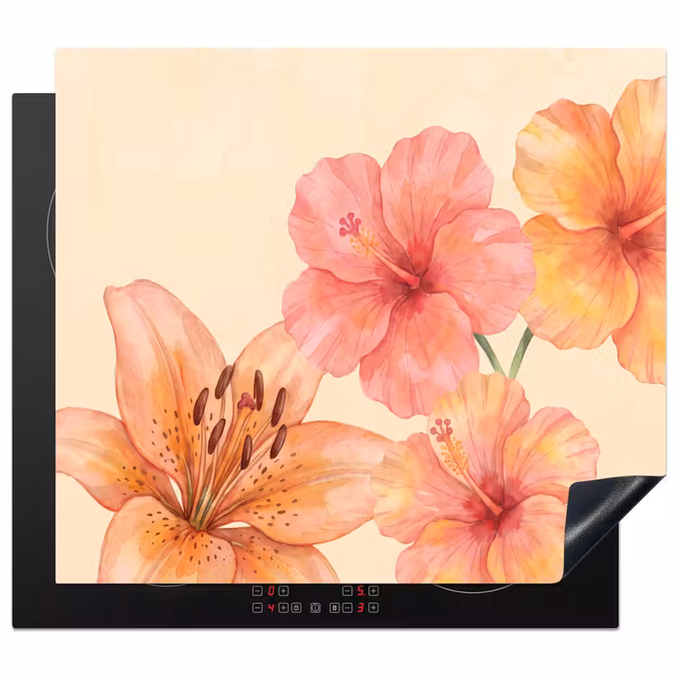 Herdabdeckplatte - Blumen – Aquarell – Natur — 1