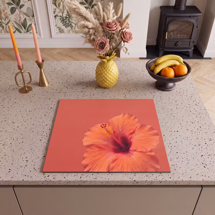 Herdabdeckplatte - Blumen – Orange – Natur — 2