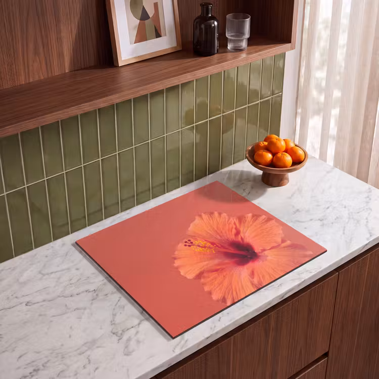 Herdabdeckplatte - Blumen – Orange – Natur — 8