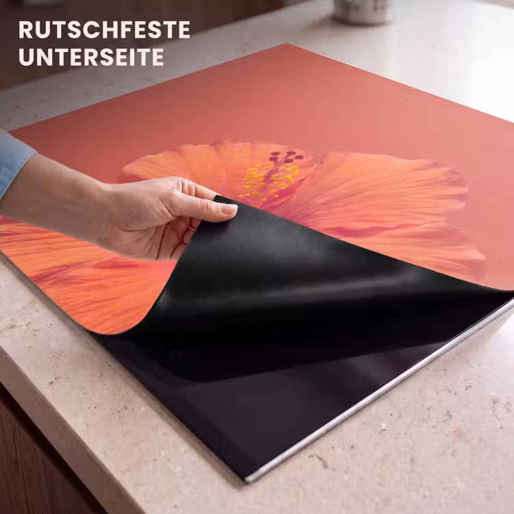 Herdabdeckplatte - Blumen – Orange – Natur — 9