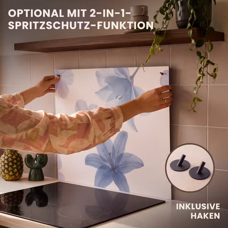 Herdabdeckplatte - Blumen – Transparent – Modern — 10
