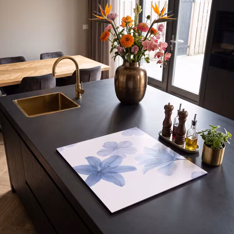 Herdabdeckplatte - Blumen – Transparent – Modern — 5