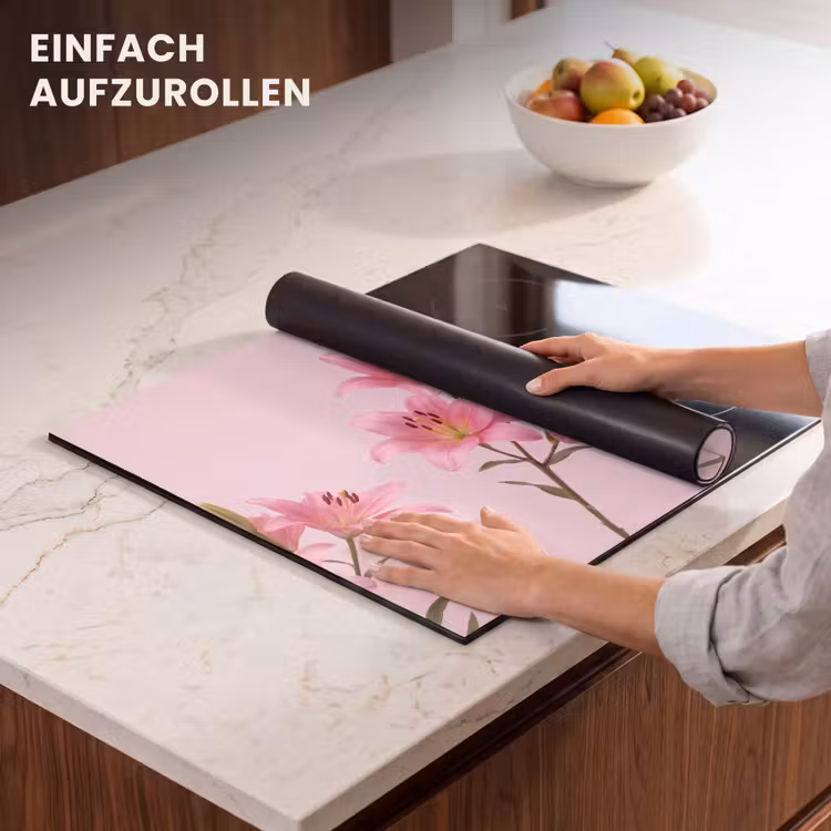 Herdabdeckplatte - Blumen – Zart – Rosa — 7