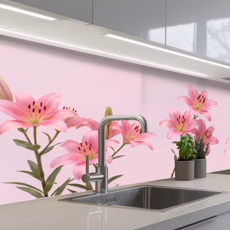 Küchenrückwand - Blumen – Zart – Rosa — 2