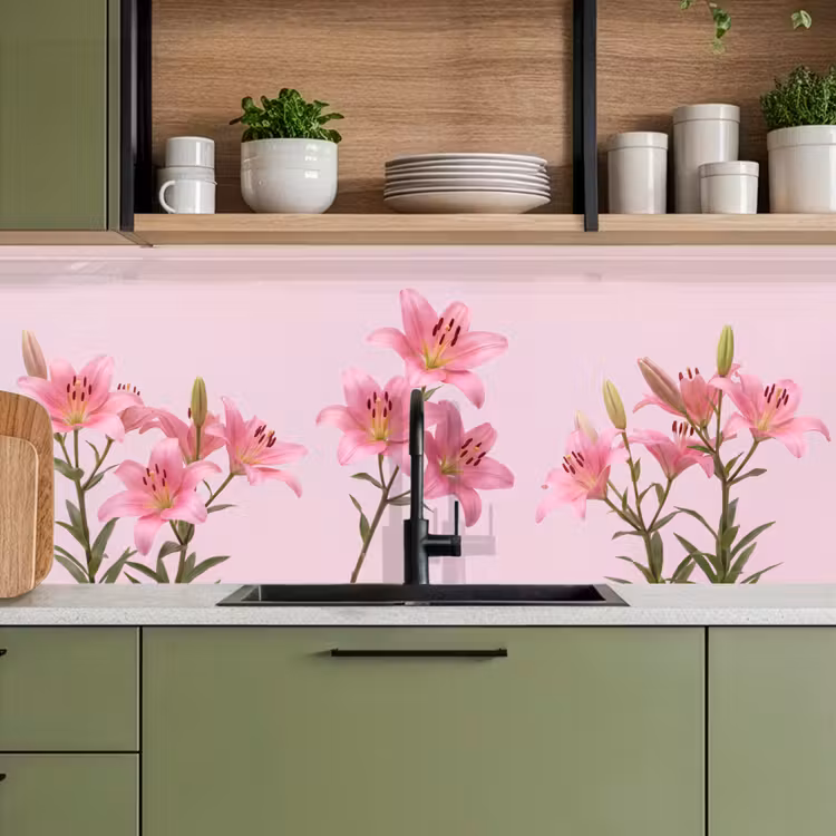 Küchenrückwand - Blumen – Zart – Rosa — 8