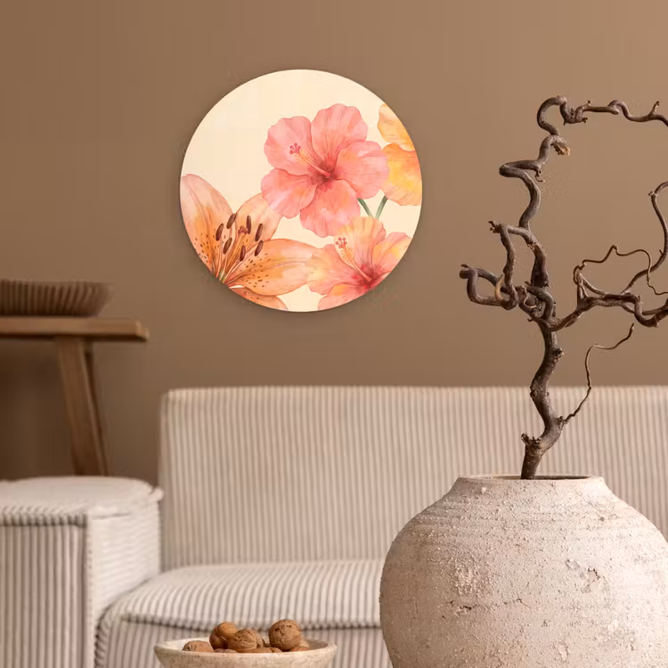 Forexbild Rund - Blumen – Aquarell – Natur — 2