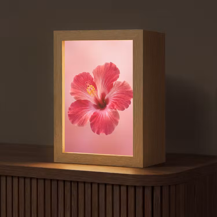 Personalisierte Lightbox - Rote Blume – Natur — 1
