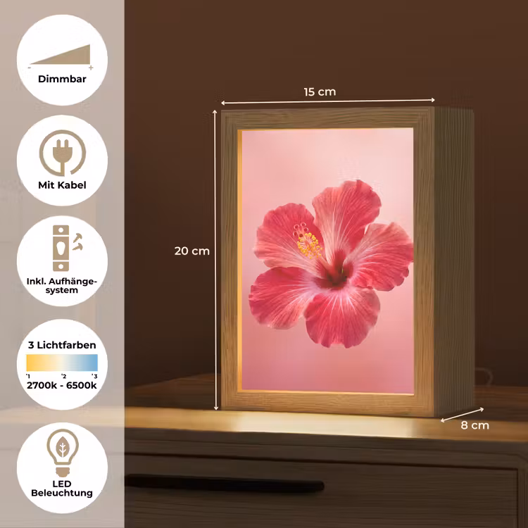 Personalisierte Lightbox - Rote Blume – Natur — 6