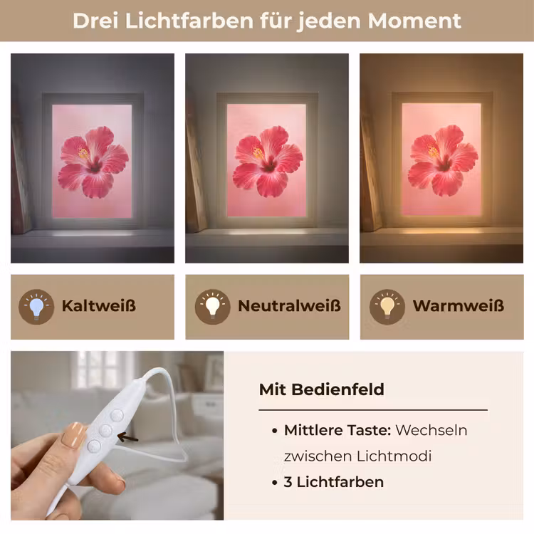 Personalisierte Lightbox - Rote Blume – Natur — 7