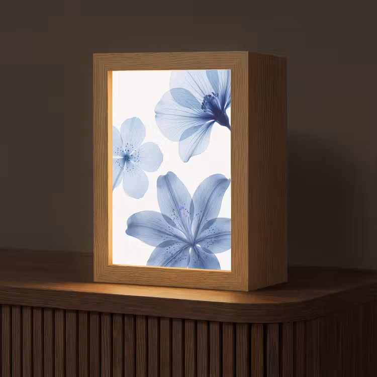 Personalisierte Lightbox - Blaue Blumen – Natur — 1