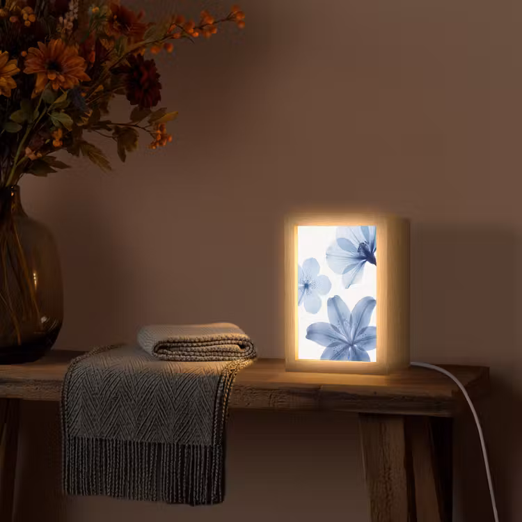 Personalisierte Lightbox - Blaue Blumen – Natur — 3