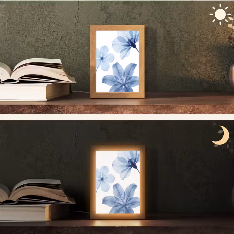 Personalisierte Lightbox - Blaue Blumen – Natur — 5