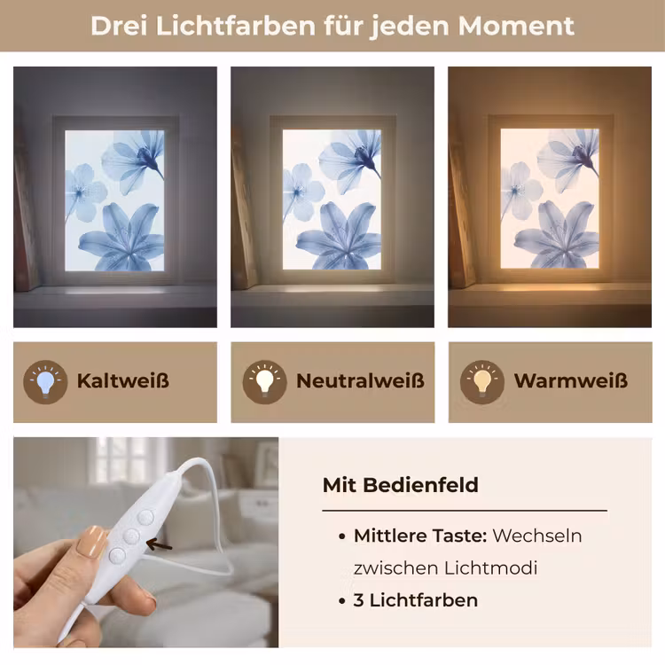 Personalisierte Lightbox - Blaue Blumen – Natur — 7