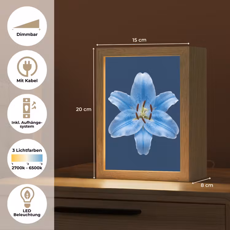 Personalisierte Lightbox - Blaue Lilie – Blumen — 6