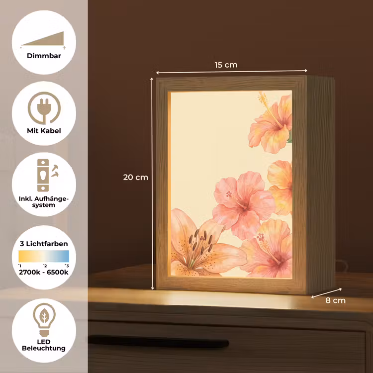 Personalisierte Lightbox - Blumen – Aquarell – Natur — 6