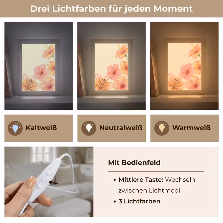 Personalisierte Lightbox - Blumen – Aquarell – Natur — 7