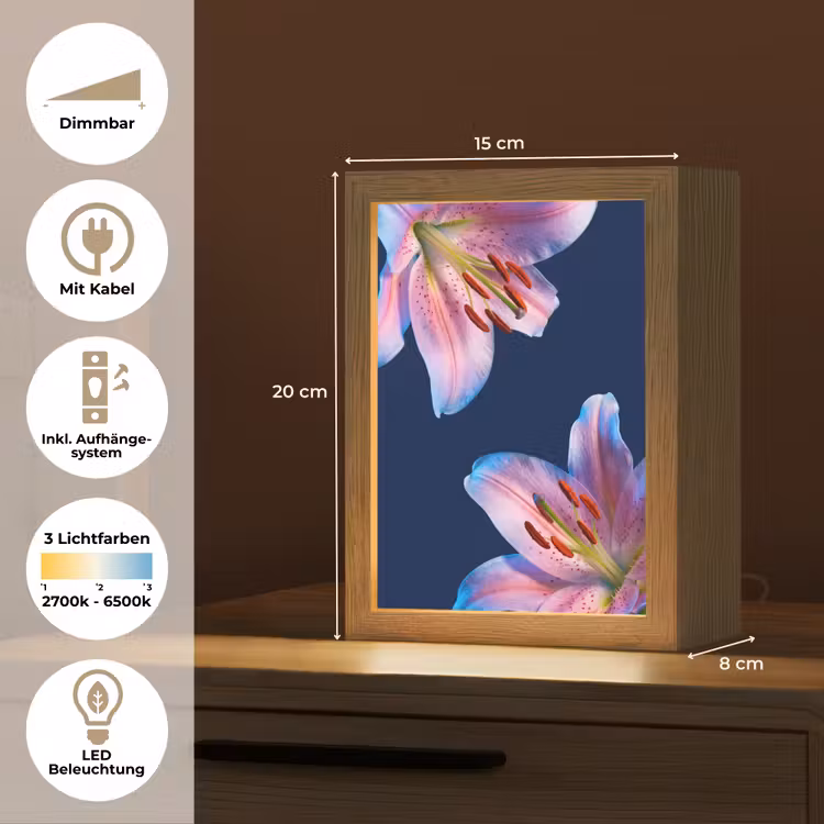 Personalisierte Lightbox - Blumen – Farbenfroh – Botanisch — 6