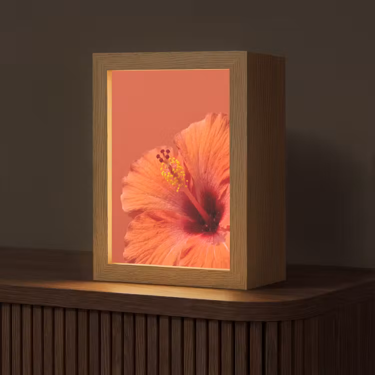 Personalisierte Lightbox - Blumen – Orange – Natur — 1