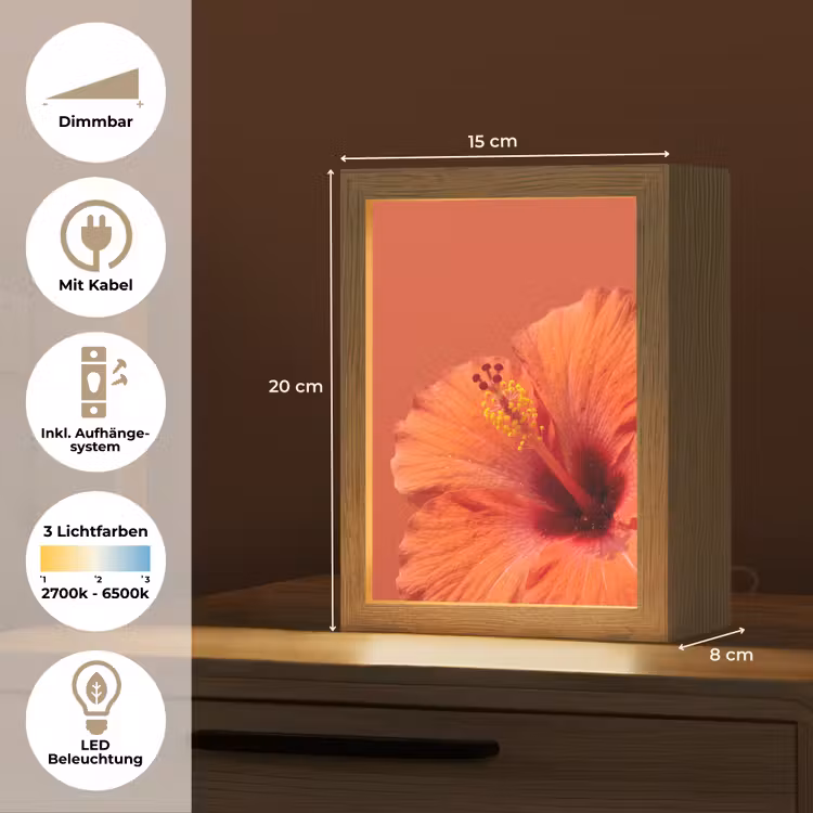 Personalisierte Lightbox - Blumen – Orange – Natur — 6