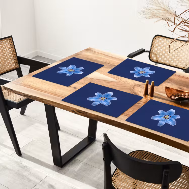 Tischset - 6 Stück - Blaue Lilie – Blumen — 3