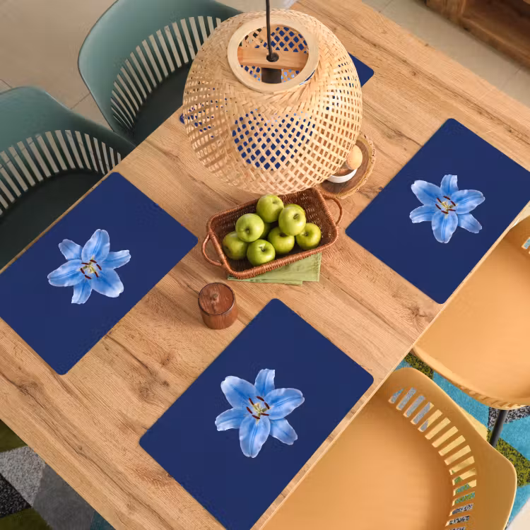Tischset - 6 Stück - Blaue Lilie – Blumen — 4
