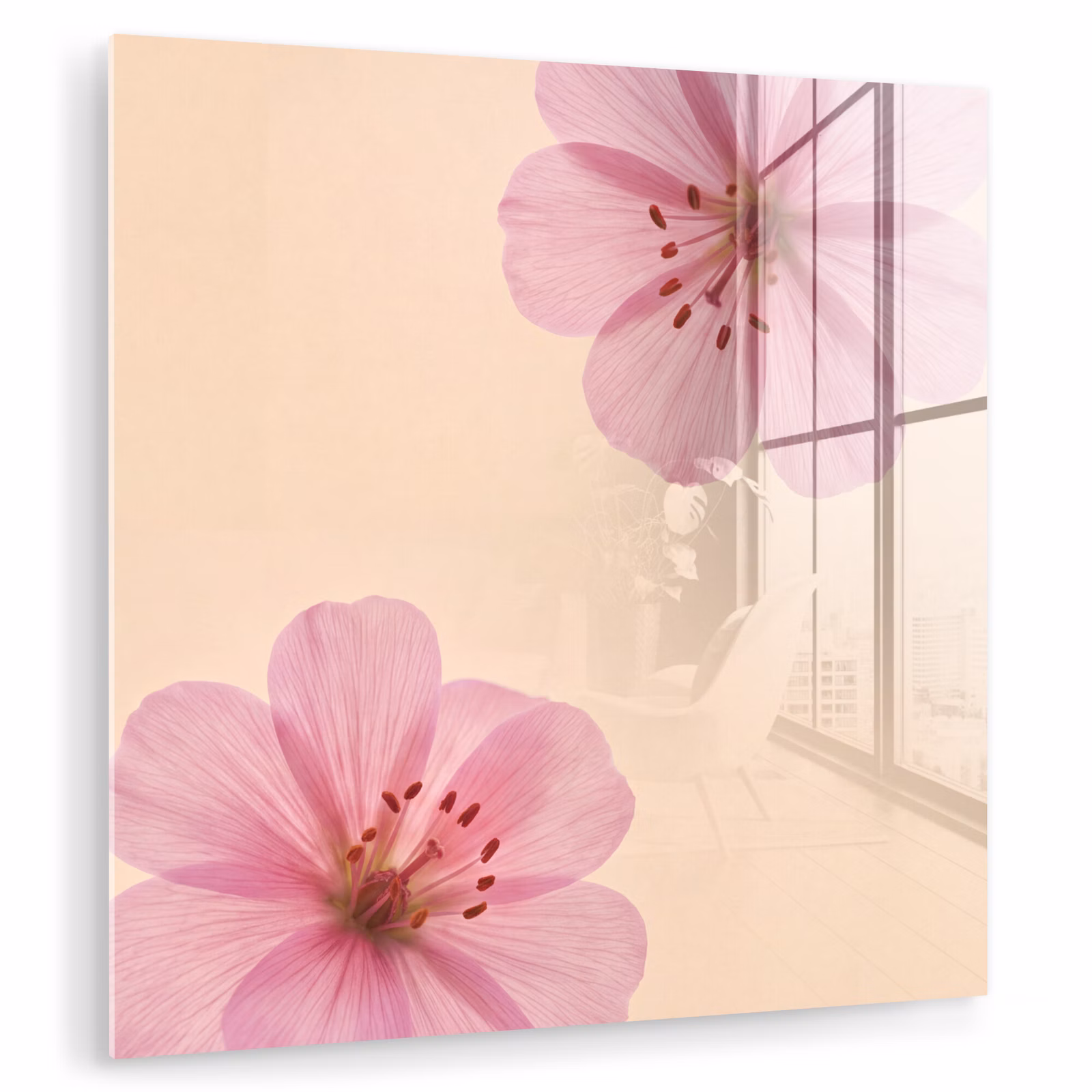 Glasbild - Blumen – Flora – Pastell — 1