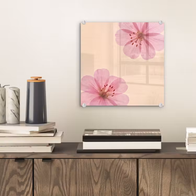 Glasbild - Blumen – Flora – Pastell — 2