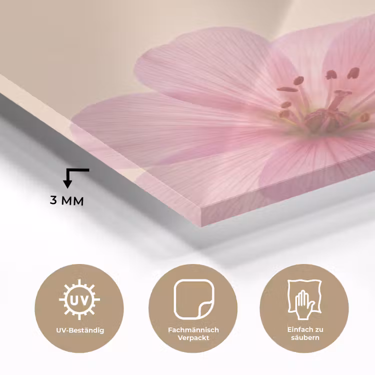 Glasbild - Blumen – Flora – Pastell — 3