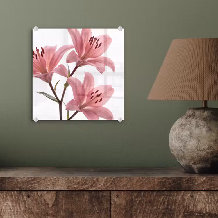 Glasbild - Blumen – Sanft – Modern — 4