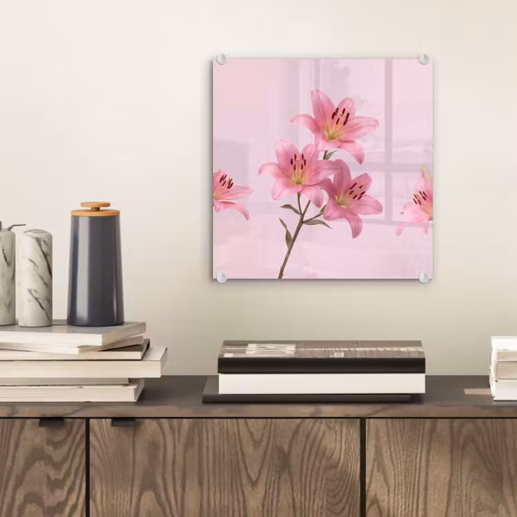 Glasbild - Blumen – Zart – Rosa — 2