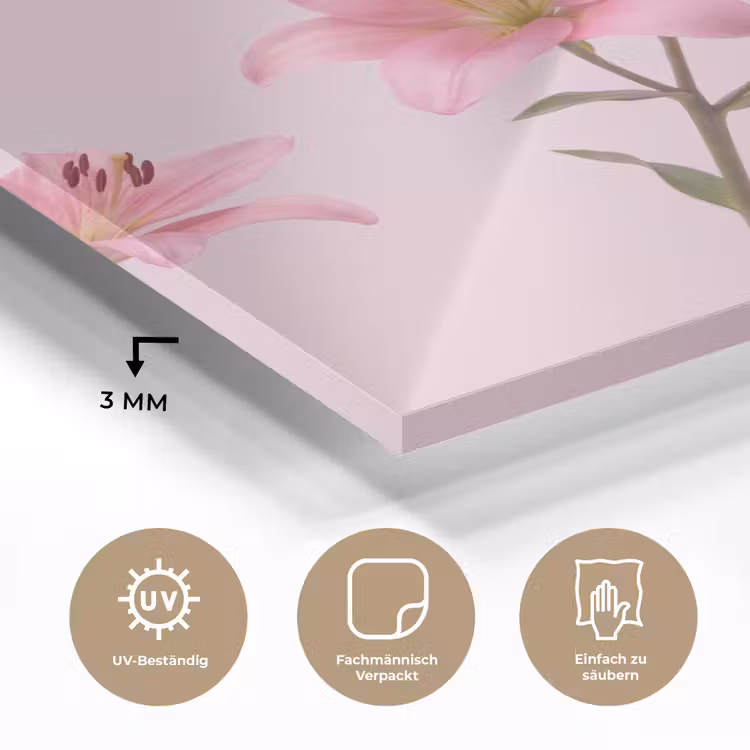 Glasbild - Blumen – Zart – Rosa — 3
