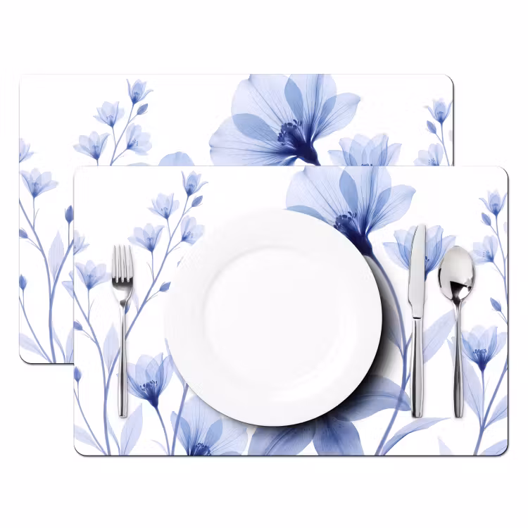 Tischset - 6 Stück - Blaue Blumen – Natur — 2