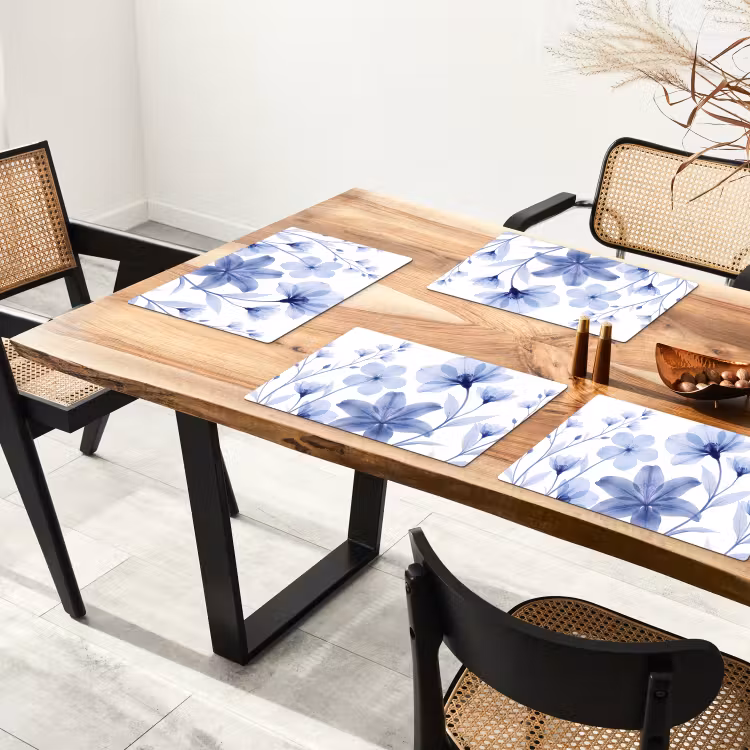 Tischset - 6 Stück - Blaue Blumen – Natur — 3
