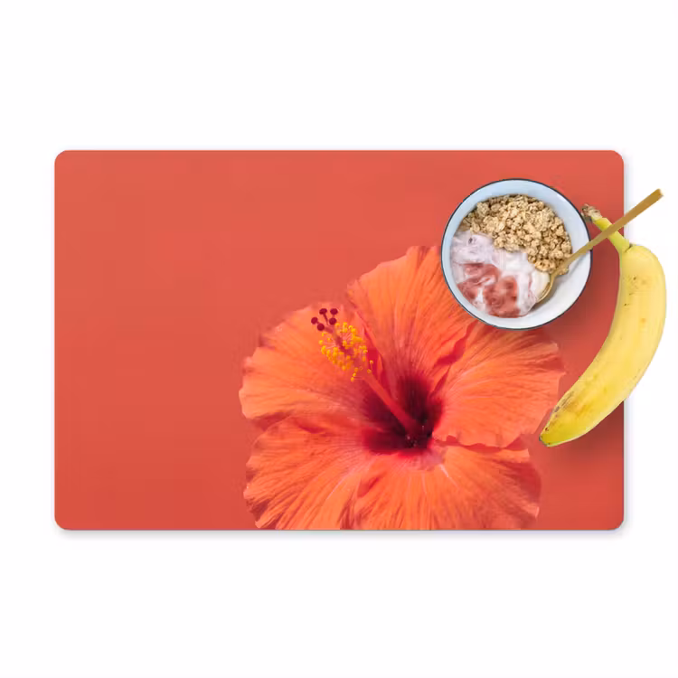 Tischset - 6 Stück - Blumen – Orange – Natur — 1