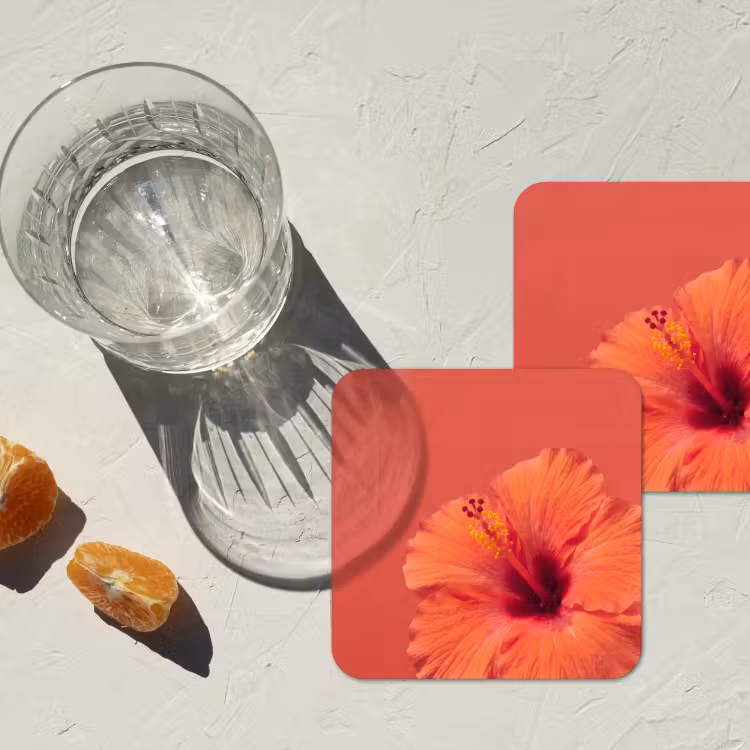 Untersetzer - Blumen – Orange – Natur — 2